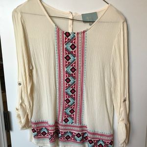 Skies are blue Embroidered Top